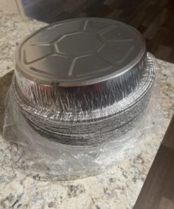 MontoPack 9” Round Aluminum Foil Pans with Clear Lids | Disposable Containers with Straight Walls for Storing, Baking, Meal Prep & Reheating | Freezer & Oven Safe, Recyclable | 40 Pack of Tins 29 71VOhiMtrtL 2
