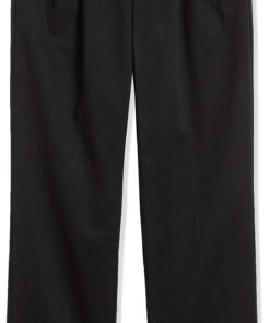Amazon Essentials Men's Classic-Fit Wrinkle-Resistant Pleated Chino Pant (Available in Big & Tall) 34W x 29L Black 13 71VQF1x2KyL