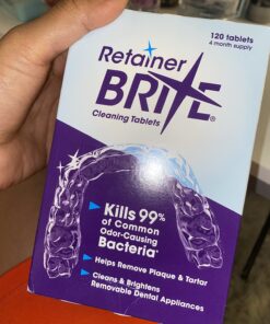 Retainer Brite - Retainer Cleaner Tablets for Invisalign, Mouth Guard Cleaner, Night Guard Cleaner and More. Cleaning Tablets for Ultrasonic Cleaners. 120 Tablets - 4 Month Supply. Made in USA 39 71VQLQshI3L