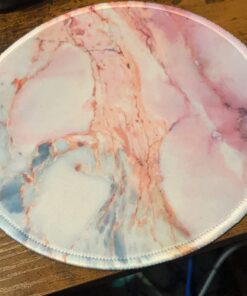 ITNRSIIET Marble Round Mouse Pad, Pink Marble Customized Premium-Textured Mouse Mat,Washable Mousepads with Lycra Cloth, Non-Slip Rubber Base Small Mousepad, 7.87×7.87×0.12 inches (Pink Marble) 37 71VQQoHC6CL