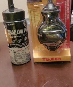 TAJIMA Chalk Line - Chalk-Rite Jam Free Chalk Box with Extra Bold 1mm Snap Line & Five Gear Quick Retrieval - CR301JF Black 32 71VQiut GkL