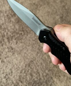 Kershaw Clash Pocketknife, 3" 8Cr13MoV Steel Drop Point Blade, Assisted One-Handed Flipper Opening, Folding Utility EDC 48 71VQm7WIibL