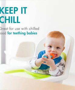 Boon Pulp Easy Grip Frozen Food Silicone Feeder & Baby Teething Toy, Coral/Purple 2 Pack 12 71VR091lyiL