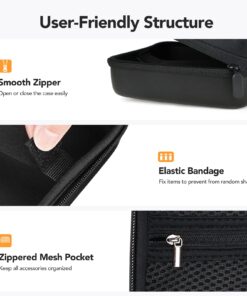 DEPSTECH Original Endoscope Case, Wireless Borescope Carrying Bag WiFi & USB Scope Cameras, Upgraded Large-Capacity Hardshell Case, Compatible with 4.3" Inspection Camera DS300, Black 24 71VRiBmjmIL