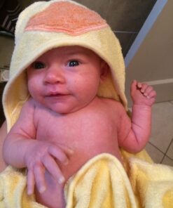 Luvable Friends Unisex Baby Cotton Animal Face Hooded Towel, Duck, One Size 10 71VRz0 y6L