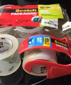 Scotch Sure Start Packing Tape, Clear, Holiday Wrapping Tape with Quiet Unwind and Easy Start, 1.88 in. x 25 yd., 6 Tape Rolls 6 Rolls 43 71VSGtGZkBL
