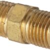 Anderson Metals 56122 Brass Pipe Fitting, Hex Nipple, 1/4" x 1/4" NPT Male Pipe 0.25 Inch Golden