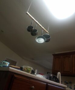 Cooks Standard NC-00269 Standard, Single Bar, 36-Inch Ceiling Mounted Wooden Pot Rack, Brown 41 71VTAcpmbGL