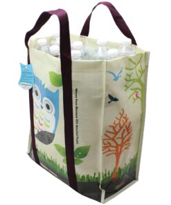 EcoJeannie 1 Pack Super Strong X-Large Laminated Woven Reusable Shopping Tote Bag (Avail: Set of 1,2,3,4,5 Bags), Free Standing, Recycled Plastic w/Bottom Board & Reinforced Nylon Handle - WT0001 1 Bag 17 71VTQlFarL