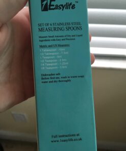 1Easylife 18/8 Stainless Steel Measuring Spoons, Set of 6 for Measuring Dry and Liquid Ingredients 57 71VTtBcsX4L