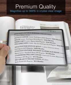 Alternative view of MagniPros Premium 3X (300%) Page Magnifying Lens with 3 Bonus Bookmark Magnifiers for Reading Small Prints, Low Vision Aids & Solar Projects