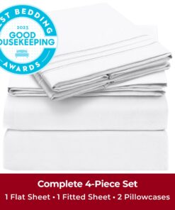 Alternative view of Mellanni Queen Sheet Set - 4 PC Iconic Collection Bedding Sheets & Pillowcases - Hotel Luxury, Extra Soft, Cooling Bed Sheets - Deep Pocket up to 16" - Wrinkle, Fade, Stain Resistant (Queen, White)