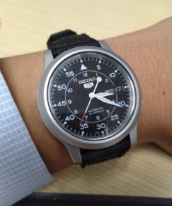 SEIKO Men's SNK809 5 Automatic Stainless Steel Watch with Black Canvas Strap 95 71VX3BkejfL