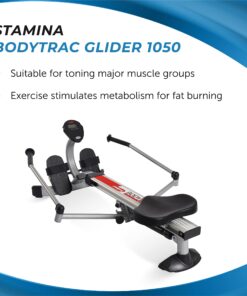 Alternative view of Stamina BodyTrac Glider Hydraulic Rowing Machine with Smart Workout App - Rower Workout Machine with Cylinder Resistance - Up to 250 lbs Weight Capacity Glider 1050