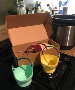 Egg Poacher - Skoo Silicone Egg Poaching Cups + Lids + Ebook - Egg Cooker Set - Perfect Poached Egg Maker - For Stove Top, Microwave and Instant Pot (Green, Red, Yellow, Turquoise, Dark Blue) Green, Red, Yellow, Turquoise, Dark Blue 27 71VXSU09vWL