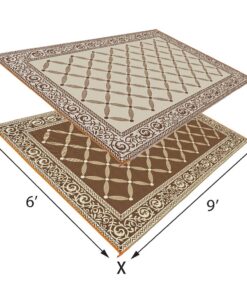 Stylish Camping 116097 6-feet by 9-feet Reversible Mat, Plastic Straw Rug, Large Floor Mat for Outdoors, RV, Patio, Backyard, Picnic, Beach, Camping (Brown/Beige) 6'x9' Brown/Beige 18 71VY8277IWL