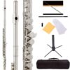 Mendini by Cecilio Premium Grade Closed Hole C Flute with Stand, Book, Deluxe Case and Warranty (Nickel Plated) 41 71VZiO2g QL