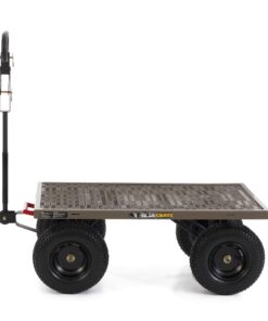 Gorilla Carts Heavy Duty Steel Dump Cart Garden Wagon w/Quick Release System, 1200 Pound Capacity, Removable Sides & Convertible Handle, Gray Finish 29 71VaN0ntVRL