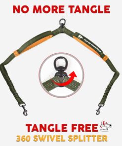 Exquisite Double Running Waist Leash for Large Dogs | Retractable Dog Leash 2 Dogs | Hands Free Leash for for Large Dogs | Two Dog Leash for Large Dogs | Leash for Big Dogs | HandsFree Dog Leash Khaki & Orange Two Large Dogs (35-150 lbs each) 20 71VazNZYLcL 1