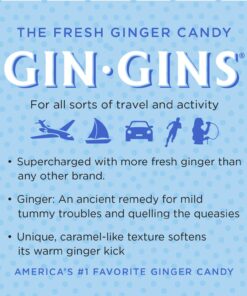 GIN GINS Super Strength Hard Ginger Candy by The Ginger People - Anti-Nausea and Digestion Aid, Individually Wrapped Healthy Candy - Super Strength Ginger Flavor, Large 1 lb Bag (16 oz) - Pack of 1 26 71VbqnOmPL 1