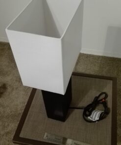 Elegant Designs LT1025-BLK Modern Leather Table Lamp with White Fabric Shade, Black 1 49 71Vc4Ew0B L