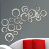 aooyaoo Circle Mirror DIY Wall Sticker Wall Decoration 24pcs Grey 60 71Vc4dgLW L