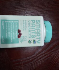 SmartyPants Organic Prenatal Vitamins, Daily Multivitamin: Methylfolate, Probiotics, Vitamins C, D3, B12, K & Zinc for Immune Support, Digestive Health, & Fetal Development, 120 Gummies, 30 Day Supply 120 Count (Pack of 1) 60 71Vcqieb6L