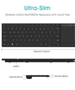 Rii K22 Ultra Slim 2.4 Gigahertz Mini Wireless Multimedia Keyboard with Touchpad for PC and Laptop 2.4G 16 71VdswylOFL