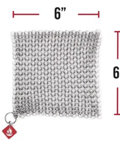 Alternative view of Knapp Made CM Scrubber 6" Small Ring Cast Iron Scrubber - Cast Iron Cleaner for Hard Anodized Cookware, Pre-Seasoned Pans, Dutch Ovens, Iron Pans, Grills and Skillet. Chain Mail Scrubber Cast Iron 6x6 Inch (Pack of 1)