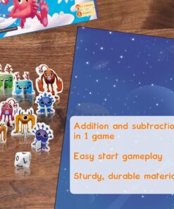 Logic Roots Cloud Hoppers Addition and Subtraction Game - Fun Math Board Game for 6 - 8 Year Olds, Easy to Play Educational Game for Kids at Home, Perfect STEM Toy Gift for Girls & Boys, Grade 1 & Up 12 71Ve6cPAZXL