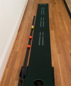 SKLZ ACCELERATOR PRO - Indoor Golf Putting Mat with Auto-Ball Return & Behind-the-Hole Ball Collector - Putter Alignment Guides at 3, 5 & 7 Feet - Rubber-Backed Mat Provides Multi-Surface Stability 34 71VeG6D3KzL 2