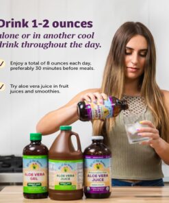 Lily of the Desert Aloe Vera Juice - Whole Leaf Filtered Aloe Vera Drink, Non-GMO Aloe Juice with Natural Vitamins, Digestive Enzymes for Gut Health, Stomach Relief, Wellness, Glowing Skin, 128 Fl Oz 128 Fl Oz (Pack of 1) 11 71VehrGkOSL