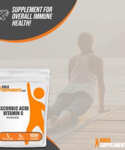 BULKSUPPLEMENTS.COM Ascorbic Acid Powder - Vitamin C Powder, Pure Vitamin C Ascorbic Acid, 1000mg Vitamin C - Powdered Vitamin C, Food Grade & Gluten Free - 1000mg per Serving, 1kg (2.2 lbs) 2.2 Pound (Pack of 1) 29 71VfpOh1whL