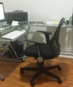 Techni Mobili L Shaped Desk with Keyboard Tray - Efficient Work from Home Desk - Glass L Shaped Desk - Professional Work Desk For Home Office - Versatile Glass Corner Desks for Home Office 39 71VgHXbesqL