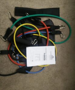 Black Mountain Products Resistance Band Set with Door Anchor, Ankle Strap, Exercise Chart, and Carrying Case 54 71Vgk2MAmnL