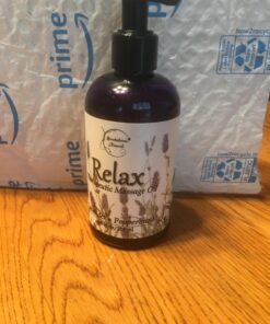 Relax Therapeutic Body Massage Oil - with Best Essential Oils for Sore Muscles & Stiffness – Lavender, Peppermint & Marjoram - All Natural - with Sweet Almond, Grapeseed & Jojoba Oil 8oz 8.5 Fl Oz (Pack of 1) 37 71VgqLeeBZL