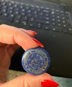 mookaitedecor 7 Piece Lapis Lazuli Stones with Engraved Magic Archangel Symbol Polished Palm Stone for Reiki Crystal Healing #2-lapis Lazuli/Magic Archangel Symbol(set of 7) 15 71VhHCYXI6L