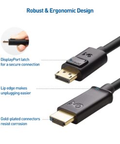 Cable Matters Unidirectional DisplayPort to HDMI Cable 3 ft, Gold-Plated DP to HDMI Cable, Display Port to HDMI Adapter Cable, 3 Feet 12 71VhQmCMIVL