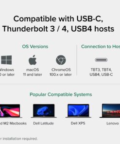 Plugable USB C Docking Station 3 Monitors, 13-in-1, 100W Charging, 3X HDMI, DisplayLink Docking Station for Thunderbolt or USB-C Windows, Mac, and Chrome Laptops 20 71VjJtMfgAL