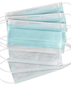 HALYARD Single-Use, Disposable Earloop Medical Mask, Designed For Short-Term Wear, Pleat-Style w/Earloops, Blue, 47080 (Box of 50) 5 71Vk5QASN7L