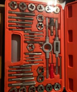 EFFICERE 40-Piece Premium Tap and Die Set, SAE Unified Screw Thread, Size #4 to 1/2” | Include UNC Coarse, UNF Fine and NPT Threads | Essential Threading Tool Kit with Complete Handles and Accessories 29 71Vki yP0HL