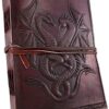 AzureGreen DOUBLE DRAGON Blank Page BOOK Handcrafted Leather Writing Unlined 5 x 7 JOURNAL (Brown) 6 71VlBPBT8eL