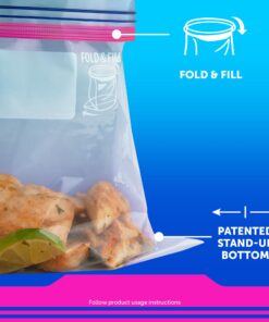 Ziploc Gallon Food Storage Bags, New Stay Open Design with Stand-Up Bottom, Easy to Fill, 38 Count 38 Count (Pack of 1) Clear 14 71VlEKiUoL 2