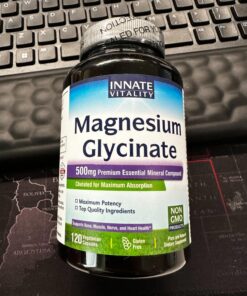 Innate Vitality Magnesium Glycinate 500mg, 70mg Elemental Magnesium per Cap, High Absorption, Non-GMO No Gluten, Nerve, Muscle, Bone, Heart Health, 120 Veggie Capsules 41 71VlriFflkL