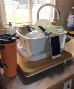 Camco 43511 Mini Dish Drainer, White, EA Dish Rack and Tray 50 71VnDqDYtL