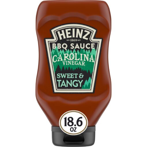 Heinz Carolina Vinegar Style Sweet & Tangy BBQ Barbecue Sauce (6 ct Pack, 18.6 oz Bottles) Carolina Vinegar Style Tangy