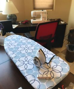 Household Essentials 122101 Small Tabletop Ironing Board with Folding Legs - Magic Rings Cover and Pad,Blue Rings Blue Rings 34 71VnixcjYGL