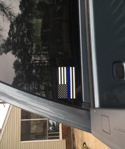 Thin Blue Line Flag Decals - 3x5 in. Black White and Blue American Flag Stickers for Cars, Trucks - in Support of Police and Law Enforcement Officers (2-Pack) 2-pack 40 71Vp278Y4L