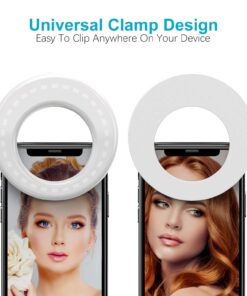 QIAYA Selfie Light Ring Lights LED Circle Light Cell Phone Laptop Camera Photography Video Lighting Clip On Rechargeable 38 71Vr2KBbmYL