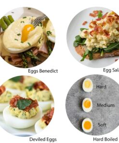 Hamilton Beach Electric Hard Boiled Egg Cooker, 3-in-1: Boiled Egg Cooker, Poacher & Omelet Maker, Can Hold 7 Eggs, Black with Silver Knob (25500) 31 71VrQMd673L